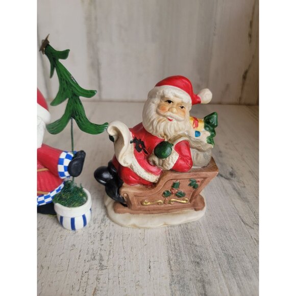 Santa Claus claydough tree candy cane ceramic santa variety set xmas - Picture 3 of 7